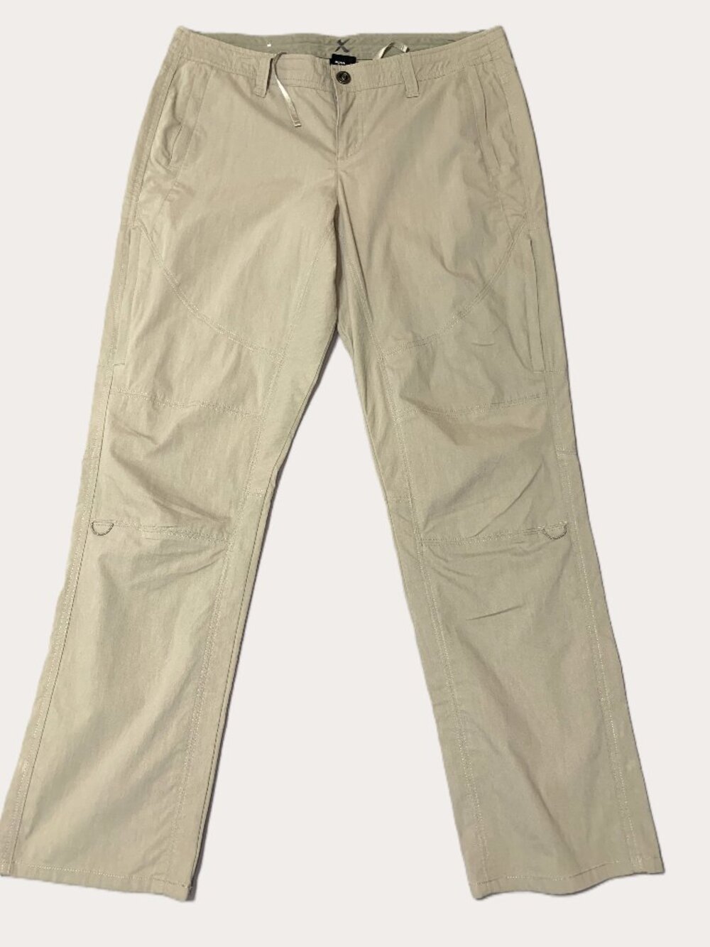 KUHL Women Outdoors Performance Pants Beige Durable Zipped Pockets Size 12 Short